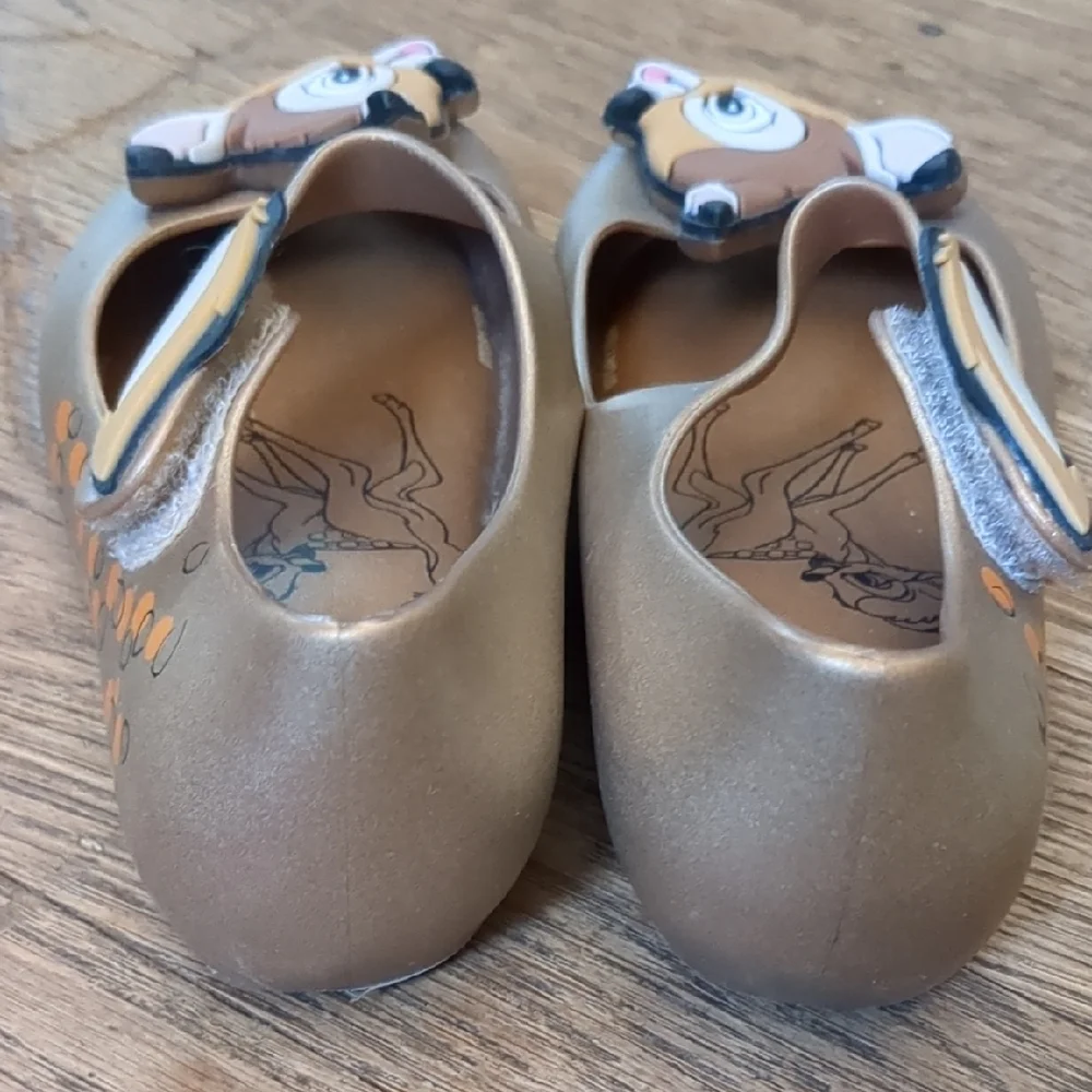Mini Melissa Girls Gold Bambi Mary Jane Jelly Shoes